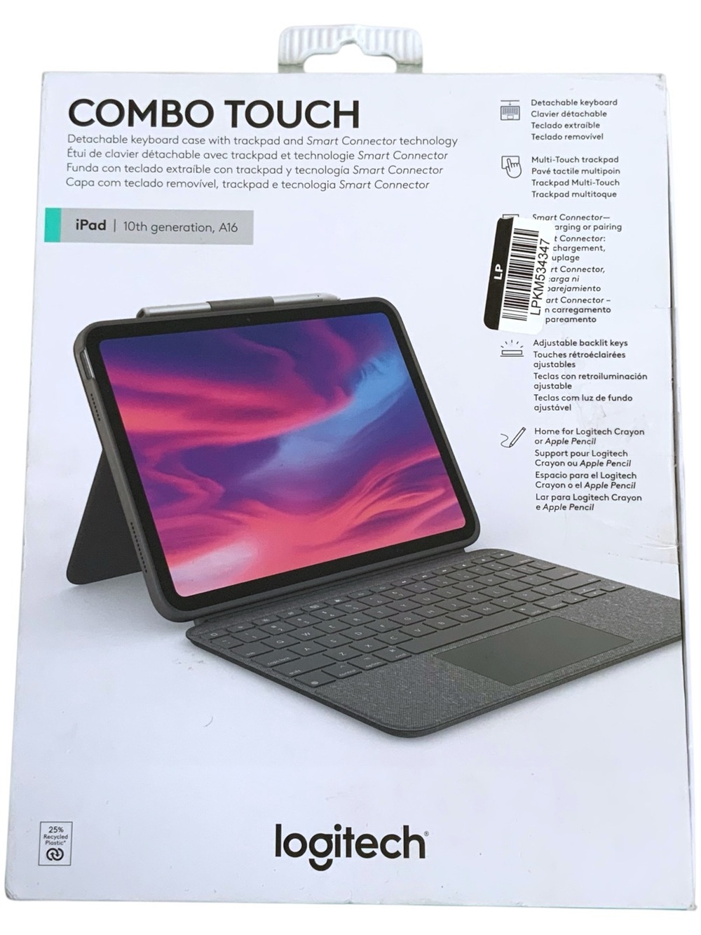 Logitech Combo Touch Detachable Keyboard Case for iPad - Gray